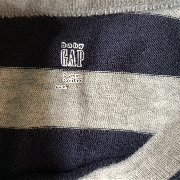 BABY GAP | Navy Blue & Gray Striped Shirt - Picture 3 of 5